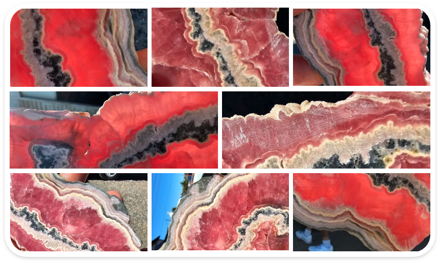 Collage of Rhodochrosite